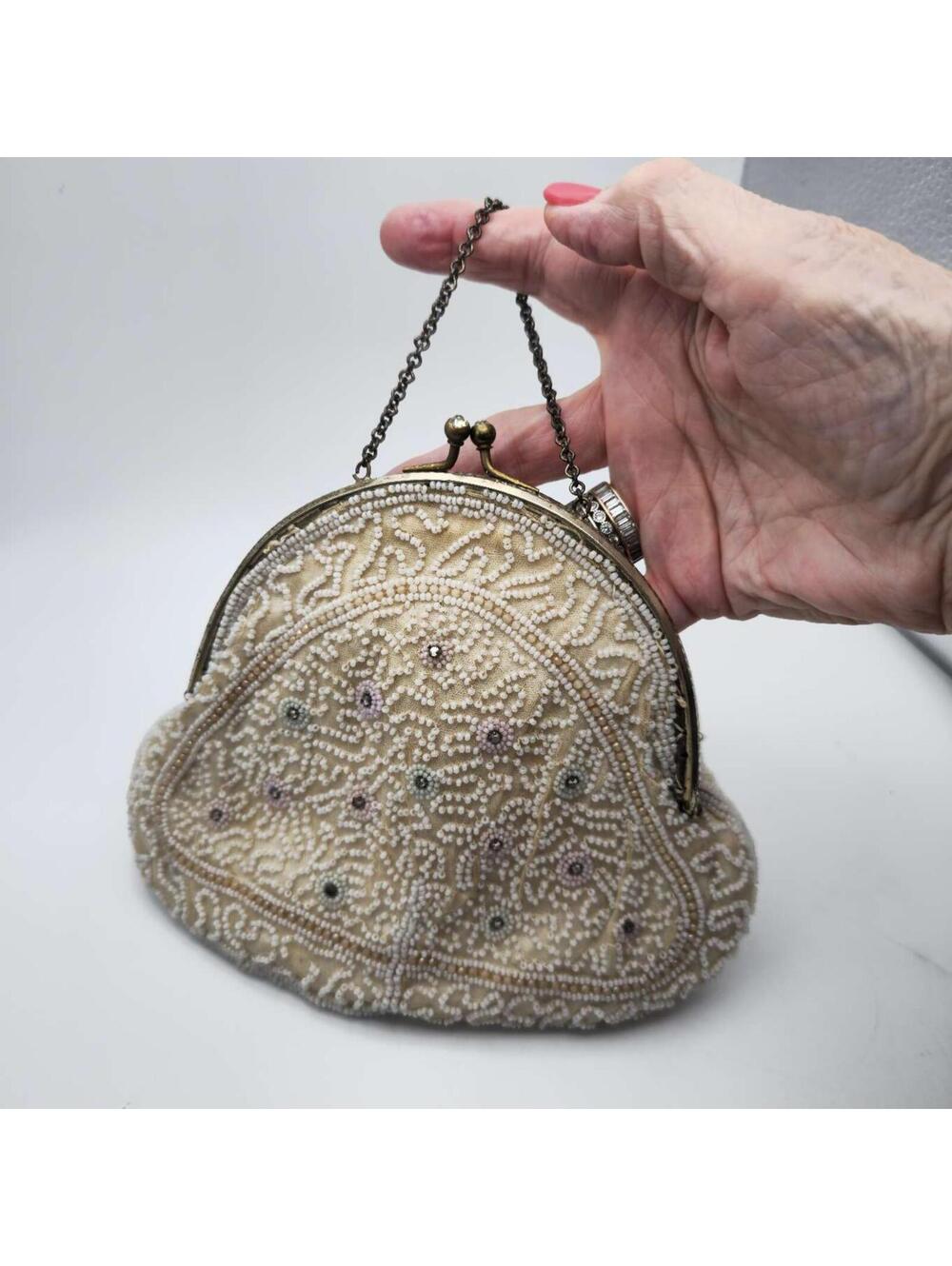 Vintage Hand-Beaded Charlot Evening Purse  1920-30 's